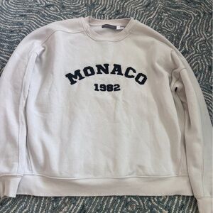 Mint Velvet Monaco 1982 Crewneck Off White Sweatshirt Womens Small
